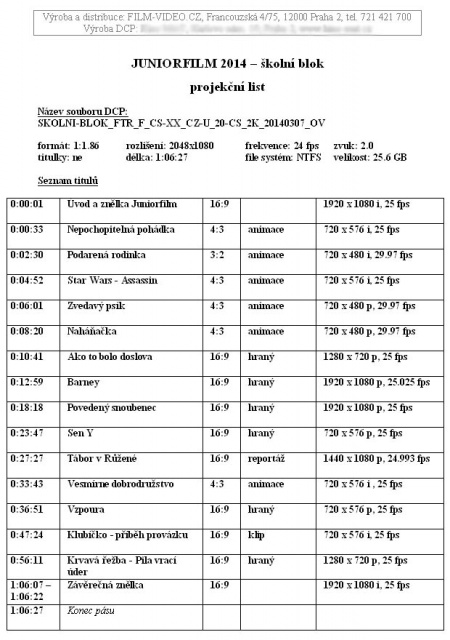 jeden z projeknch list pro DCP